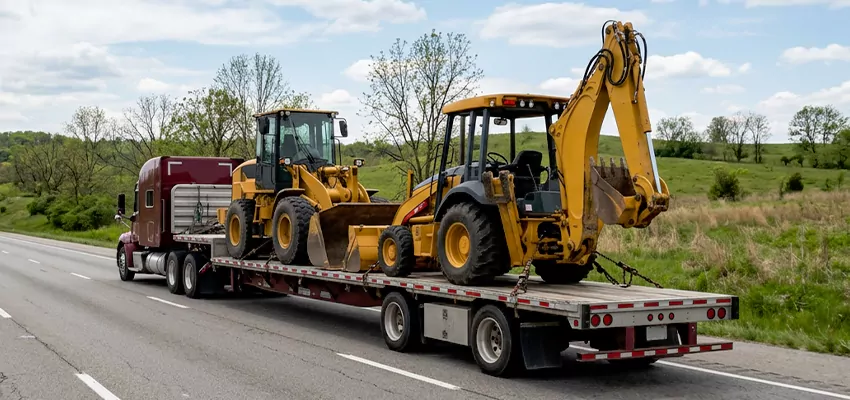 Loader and Backhoe Tractors Transport Boston
